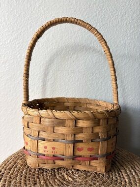 Vintage Decorative Apple Basket Rustic Primitive Farmhouse Country Traditional